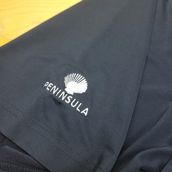 FootJoy Mens L Shirt Performance Polo Navy‎ Blue ProDry Lisle Peninsula Logo - Picture 8 of 14